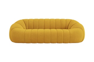 Canapé Remy - Jaune - 4 places - Tissu bouclette