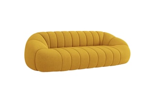 Canapé Remy - Jaune - 4 places - Tissu bouclette