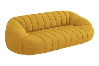 Canapé Remy - Jaune - 4 places - Tissu bouclette