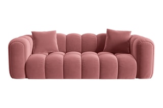 Canapé modulaire Elise - Saumon - 4 places - En tissu velours