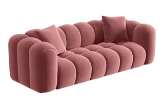 Canapé modulaire Elise - Saumon - 4 places - En tissu velours