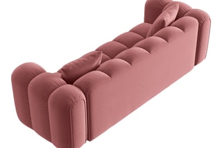 Canapé modulaire Elise - Saumon - 4 places - En tissu velours