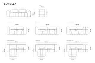 Canapé gauche modulaire Lorella - Beige - 3 places - Revêtement en tissu structurel