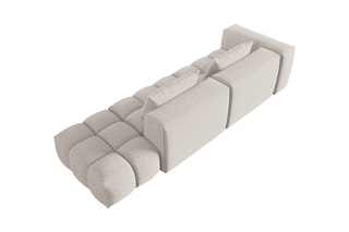 Canapé droit modulaire Lorella - Beige - 3 places - Revêtement en tissu structurel