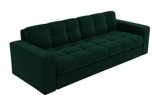 Canapé Yohan - Vert bouteille - 3 places - En tissu synthétique - Toucher velours