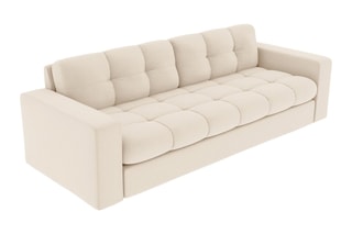 Canapé Yohan - Beige clair - 3 places - En polyester - Toucher doux