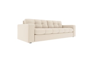 Canapé Yohan - Beige clair - 3 places - En polyester - Toucher doux