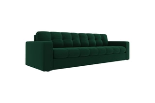 Canapé Yohan - Vert bouteille - 4 places - En tissu synthétique - Toucher velours
