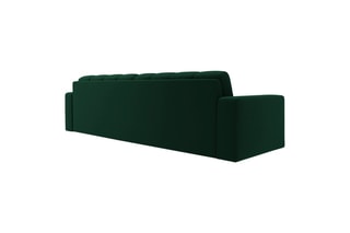Canapé Yohan - Vert bouteille - 4 places - En tissu synthétique - Toucher velours
