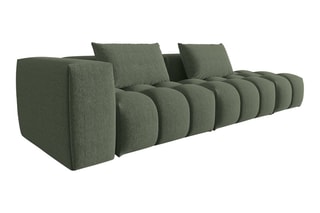 Canapé modulable droit Lorella - Vert olive - 3 places - Revêtement en tissu