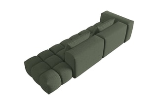 Canapé modulable droit Lorella - Vert olive - 3 places - Revêtement en tissu