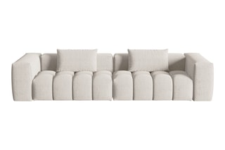 Canapé modulaire Lorella - Beige - 5 places - Revêtement en tissu structurel
