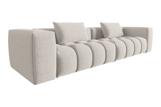 Canapé modulaire Lorella - Beige - 5 places - Revêtement en tissu structurel