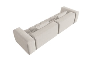 Canapé modulaire Lorella - Beige - 5 places - Revêtement en tissu structurel