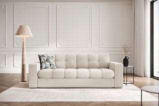 Canapé Yohan - Beige clair - 2 places - En tissu structurel