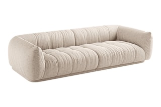 Canapé modulaire Julia - Beige - 4 places - En polyester et nylon
