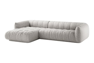 Canapé d’angle gauche modulaire Julia - Gris clair - 3 places - En polyester et nylon