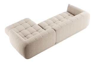 Canapé d’angle droit modulaire Julia - Beige - 3 places - En polyester et nylon