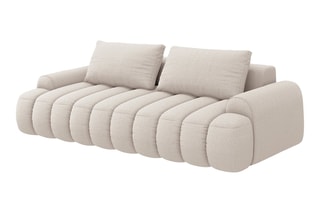 Canapé convertible Simona - Beige - 4 places - En polyester