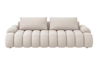 Canapé convertible Simona - Beige - 4 places - En polyester