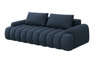 Canapé convertible Simona - Bleu marine - 4 places - En polyester