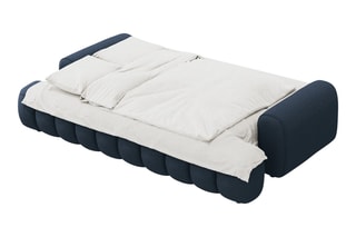 Canapé convertible Simona - Bleu marine - 4 places - En polyester