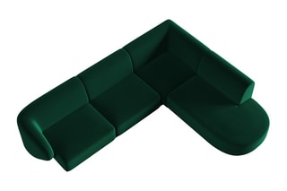 Canapé d'angle droit modulaire Lionel Vert bouteille