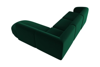 Canapé d'angle droit modulaire Lionel Vert bouteille