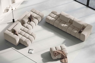 Canapé d'angle gauche modulaire Lorella Sable