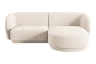 Canapé d’angle droit modulaire Lionel - Beige clair - 3 places - En tissu chenille