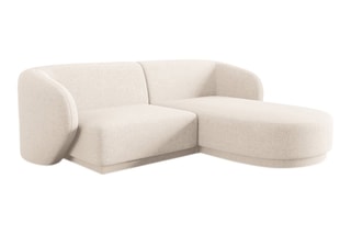 Canapé d’angle droit modulaire Lionel - Beige clair - 3 places - En tissu chenille