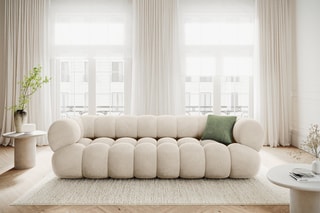 Canapé modulaire Maurice - Beige clair - 4 places - Toucher velours
