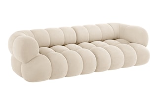 Canapé modulaire Maurice - Beige clair - 4 places - Toucher velours