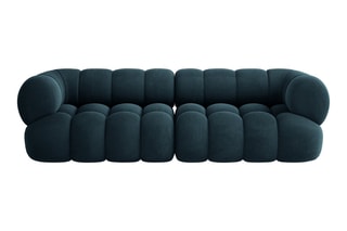 Canapé modulaire Maurice - Bleu pétrole - 4 places - Toucher velours