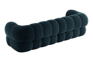 Canapé modulaire Maurice - Bleu pétrole - 4 places - Toucher velours
