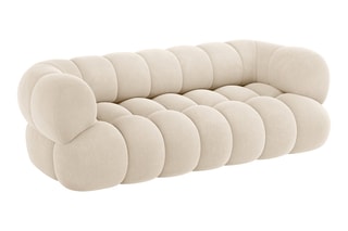 Canapé Maurice - Beige clair - 3 places - Toucher velours