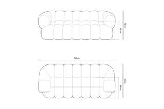 Canapé Maurice - Beige clair - 3 places - Toucher velours