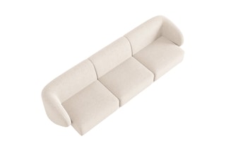 Canapé modulaire Lionel - Beige clair - 3 places - Toucher tissu chenille