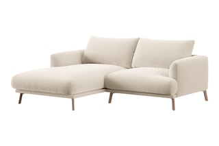 Canapé d’angle gauche Margot - Beige - 3 places - Toucher velours