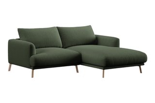 Canapé d’angle droit Margot - Vert foncé - 3 places - En tissu structurel