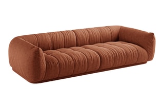 Canapé modulaire Julia - Rouge brique - 4 places - En tissu structurel