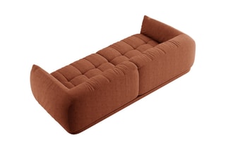 Canapé modulaire Julia - Rouge brique - 4 places - En tissu structurel