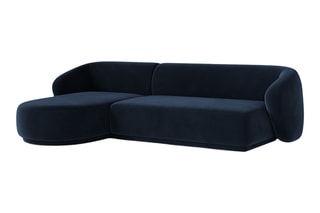 Canapé d'angle gauche Louis - Bleu roi - 4 places - En tissu velours