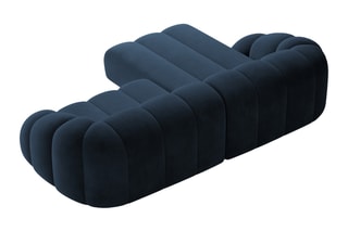 Canapé d’angle gauche Lyna - Bleu roi - 4 places - En tissu velours