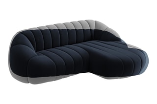 Canapé d’angle droit modulable Remy - Bleu foncé - 3 places - Toucher velours
