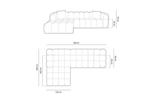 Canapé d'angle gauche modulable Elise - Gris foncé - 4 places - En tissu velours