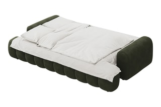 Canapé convertible Simona - Vert - 4 places - En polyester