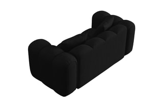 Canapé Elise - Noir - 2 places - En tissu chenille
