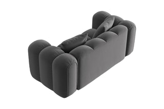 Canapé Elise - Gris foncé - 2 places - En tissu velours
