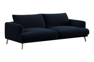 Canapé Margot - Bleu roi - 3 places - Toucher velours